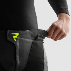 SPODNIE SKÓRZANE REBELHORN INFERNO BLACK/WHITE/FLUO YELLOW 