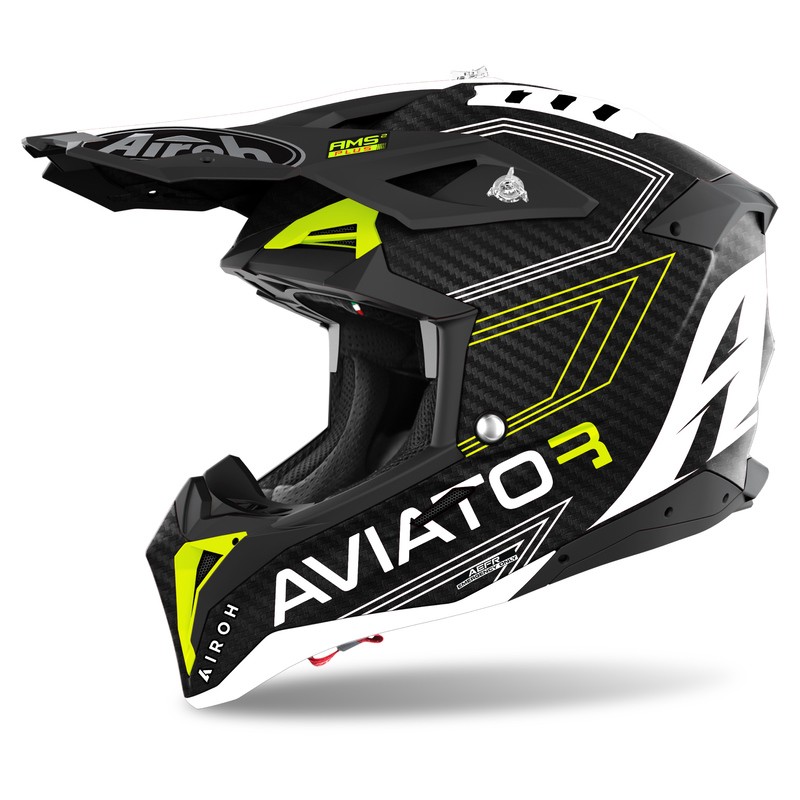 KASK AIROH AVIATOR 3 PRIMAL CARBON 3K YELLOW MATT 