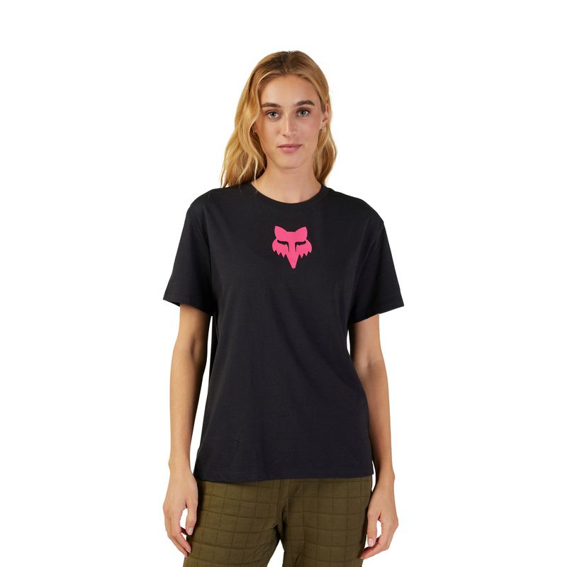 T-SHIRT FOX LADY FOX HEAD BLACK/PINK  ENDURO CROSS