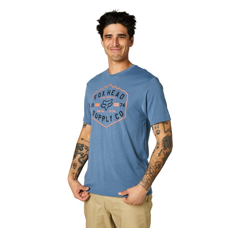 T-SHIRT FOX BACKBONE TECH MATTE BLUE  ENDURO CROSS