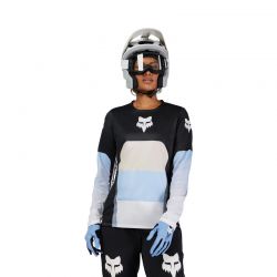 KOSZULKA ROWEROWA Z DŁUGIM RĘKAWEM FOX LADY RANGER GRID BLACK  ENDURO CROSS
