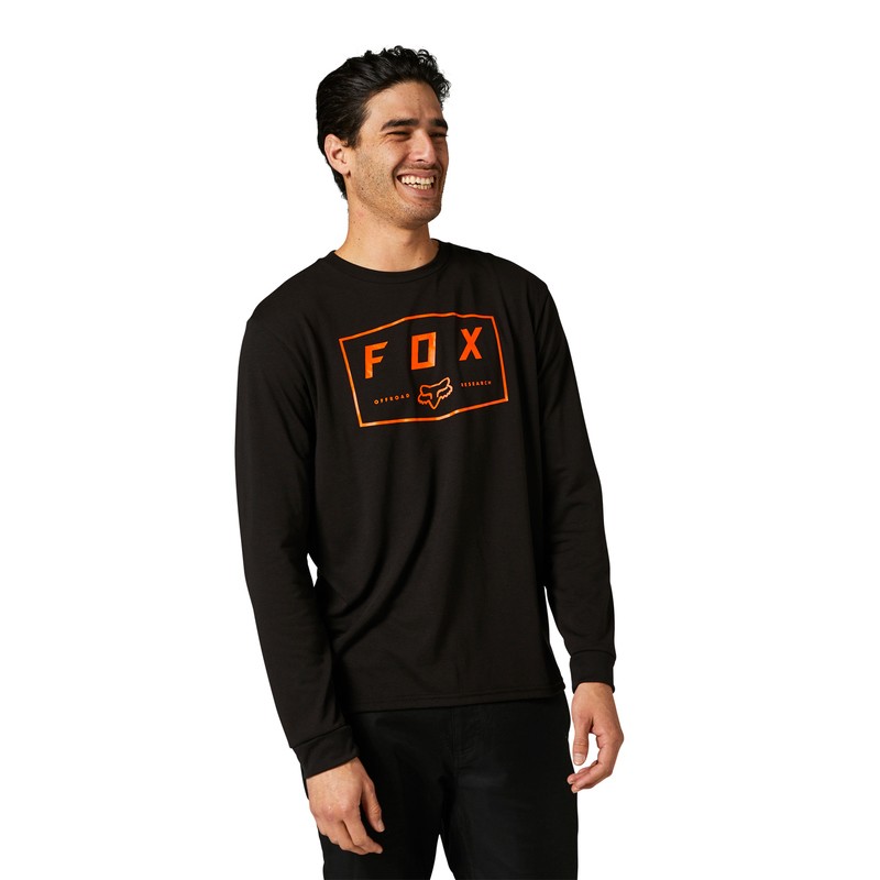 KOSZULKA Z DŁUGIM RĘKAWEM FOX BADGER TECH BLACK  ENDURO CROSS