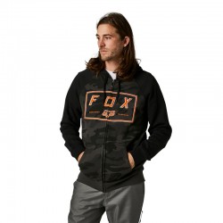 BLUZA Z KAPTUREM NA ZAMEK FOX BADGER BLACK CAMO  ENDURO CROSS