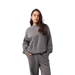 BLUZA FOX LADY WORDMARK OVERSIZED FLEECE CREW PEWTER  ENDURO CROSS