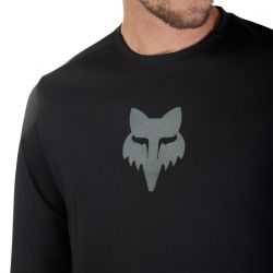 KOSZULKA ROWEROWA Z DŁUGIM RĘKAWEM FOX RANGER HEAD BLACK  ENDURO CROSS