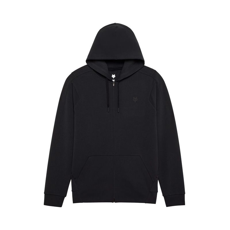 BLUZA Z KAPTUREM NA ZAMEK FOX RISE ZIP FLEECE BLACK  ENDURO CROSS