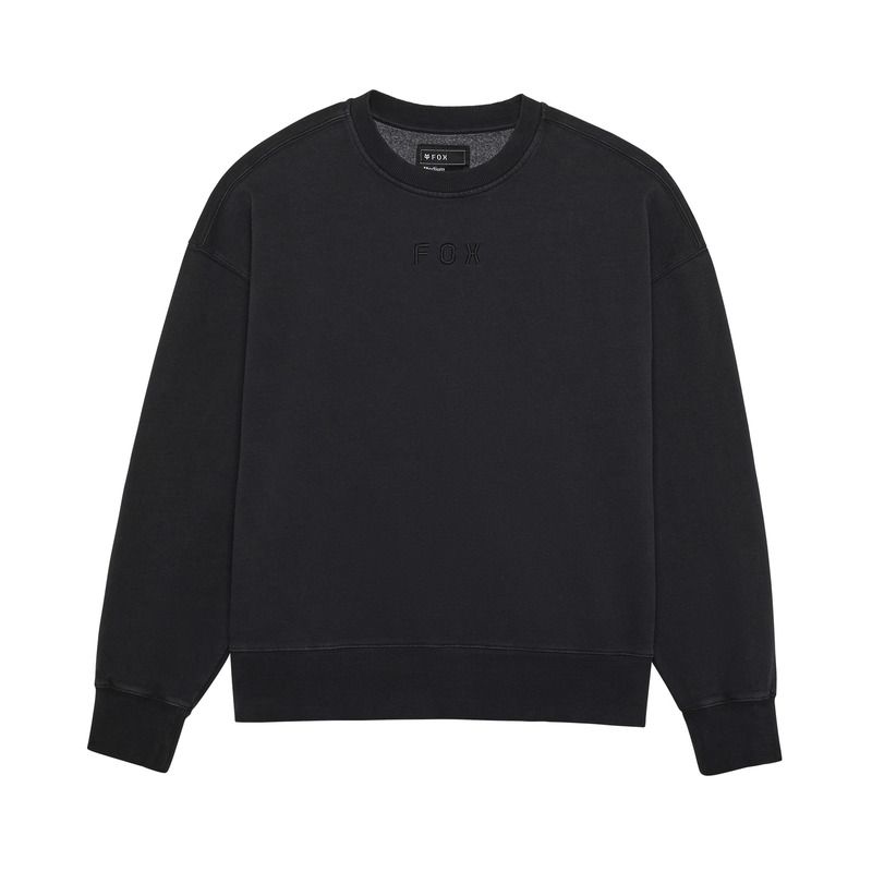 BLUZA FOX WORDMARK OVERSIZED FLEECE CREW BLACK ENDURO CROSS BLUZA FOX WORDMARK OVERSIZED FLEECE CREW BLACK ENDURO CROSS