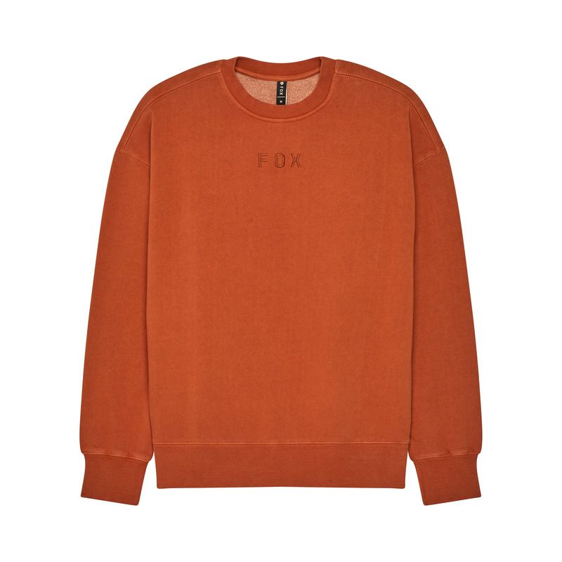 BLUZA FOX WORDMARK OVERSIZED FLEECE CREW COGNAC  ENDURO CROSS
