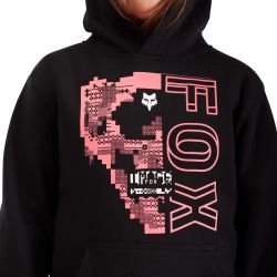 BLUZA Z KAPTUREM FOX JUNIOR IMAGE SKULL FLEECE PO BLACK  ENDURO CROSS