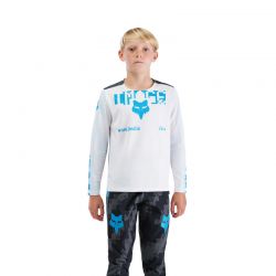 KOSZULKA ROWEROWA Z DŁUGIM RĘKAWEM FOX JUNIOR RANGER DIGI IMAGE WHITE  ENDURO CROSS