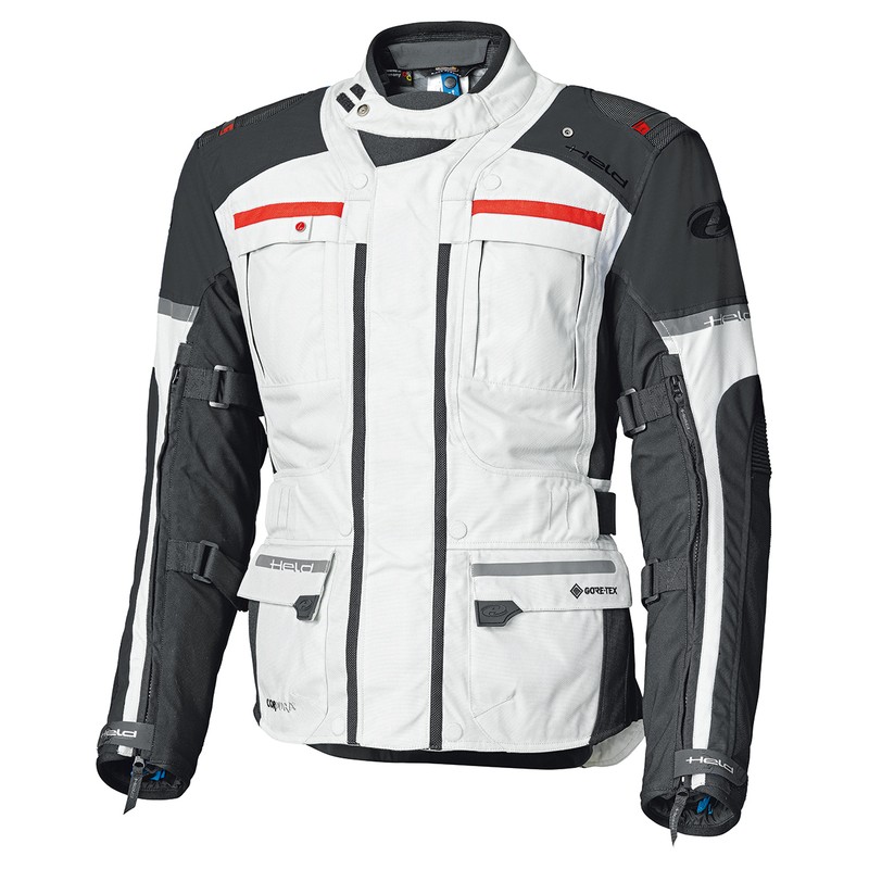 KURTKA TEKSTYLNA HELD CARESE EVO [GORE-TEX] GREY/RED TUMMY 