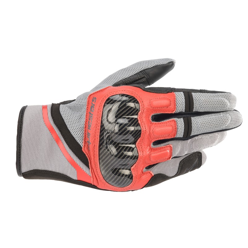 RĘKAWICE ALPINESTARS CHROME ASH GREY BLACK/BRIGHT RED 