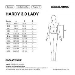 KURTKA TEKSTYLNA REBELHORN HARDY 3.0 LADY BLUE/GREY/RED 5XL