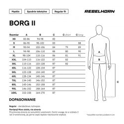 SPODNIE TEKSTYLNE REBELHORN BORG II BLACK/GREY 