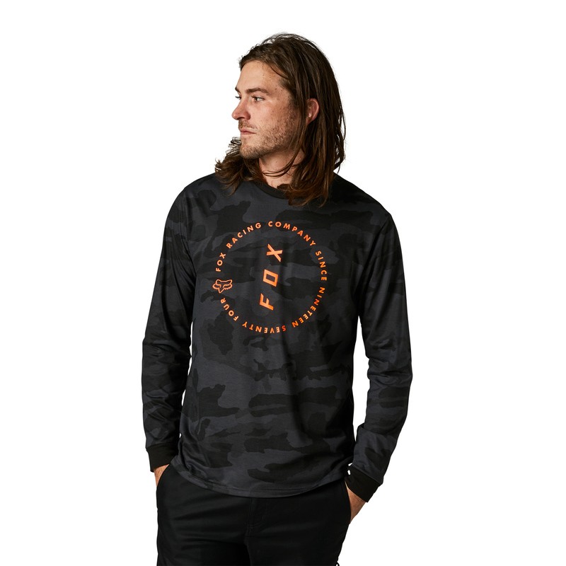 KOSZULKA Z DŁUGIM RĘKAWEM FOX CLEAN UP TECH BLACK CAMO  ENDURO CROSS