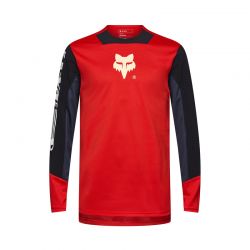 KOSZULKA ROWEROWA Z DŁUGIM RĘKAWEM FOX DEFEND ELEVATED FLUO RED  ENDURO CROSS