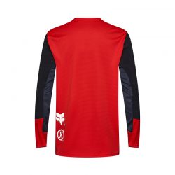 KOSZULKA ROWEROWA Z DŁUGIM RĘKAWEM FOX DEFEND ELEVATED FLUO RED  ENDURO CROSS