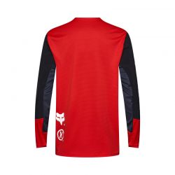 KOSZULKA ROWEROWA Z DŁUGIM RĘKAWEM FOX DEFEND ELEVATED FLUO RED  ENDURO CROSS