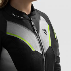 KURTKA TEKSTYLNA REBELHORN HIFLOW V LADY BLACK/GREY/FLUO YELLOW XS