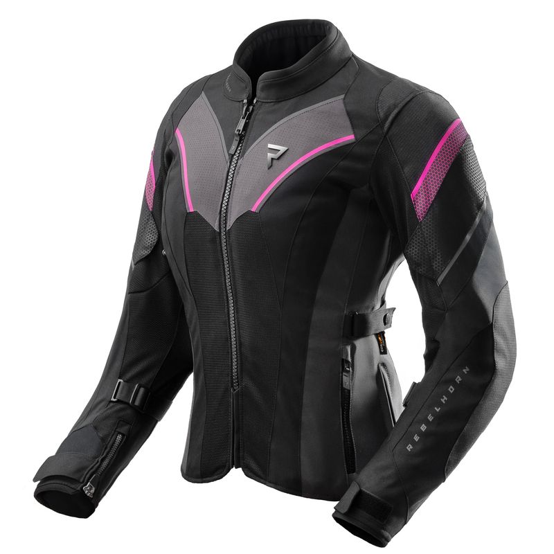 KURTKA TEKSTYLNA REBELHORN HIFLOW V LADY BLACK/GREY/FLUO PINK XS