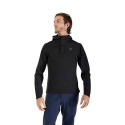 BLUZA ROWEROWA Z KAPTUREM FOX RANGER WIND PULLOVER BLACK  ENDURO CROSS