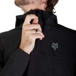 BLUZA ROWEROWA Z KAPTUREM FOX RANGER WIND PULLOVER BLACK  ENDURO CROSS