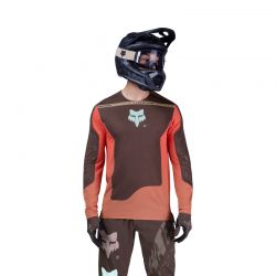 KOSZULKA ROWEROWA Z DŁUGIM RĘKAWEM FOX FLEXAIR ELEVATED COCOA  ENDURO CROSS
