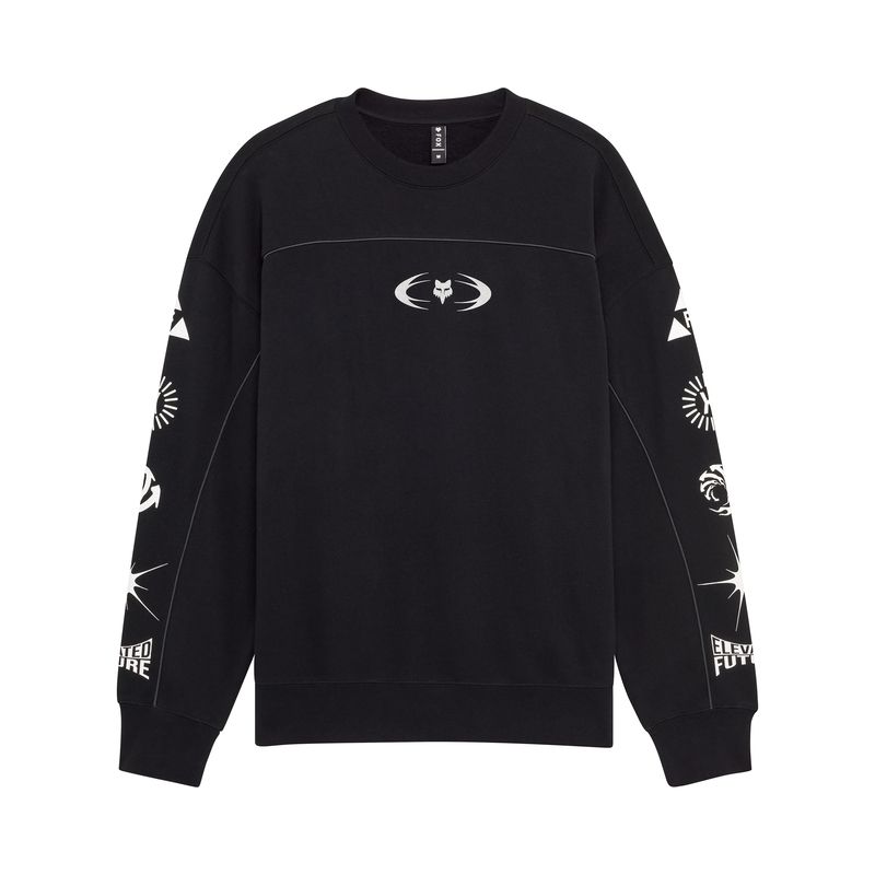 BLUZA FOX IMAGE COSMO OVERSIZED FLEECE CREW BLACK ENDURO CROSS BLUZA FOX IMAGE COSMO OVERSIZED FLEECE CREW BLACK ENDURO CROSS