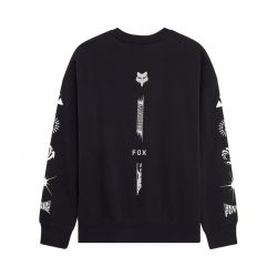 BLUZA FOX IMAGE COSMO OVERSIZED FLEECE CREW BLACK  ENDURO CROSS