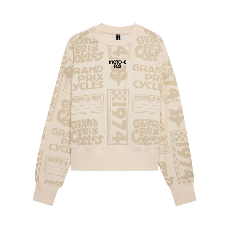BLUZA FOX LADY CIRCA 74 OVERSIZED FLEECE CREW OFF WHITE  ENDURO CROSS