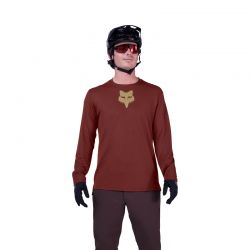KOSZULKA ROWEROWA Z DŁUGIM RĘKAWEM FOX RANGER HEAD RUST  ENDURO CROSS