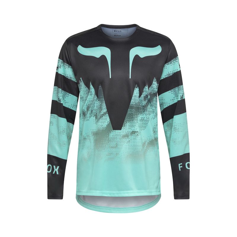 KOSZULKA ROWEROWA Z DŁUGIM RĘKAWEM FOX RANGER KAIROS TURQUOISE  ENDURO CROSS
