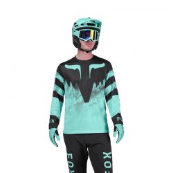 KOSZULKA ROWEROWA Z DŁUGIM RĘKAWEM FOX RANGER KAIROS TURQUOISE  ENDURO CROSS