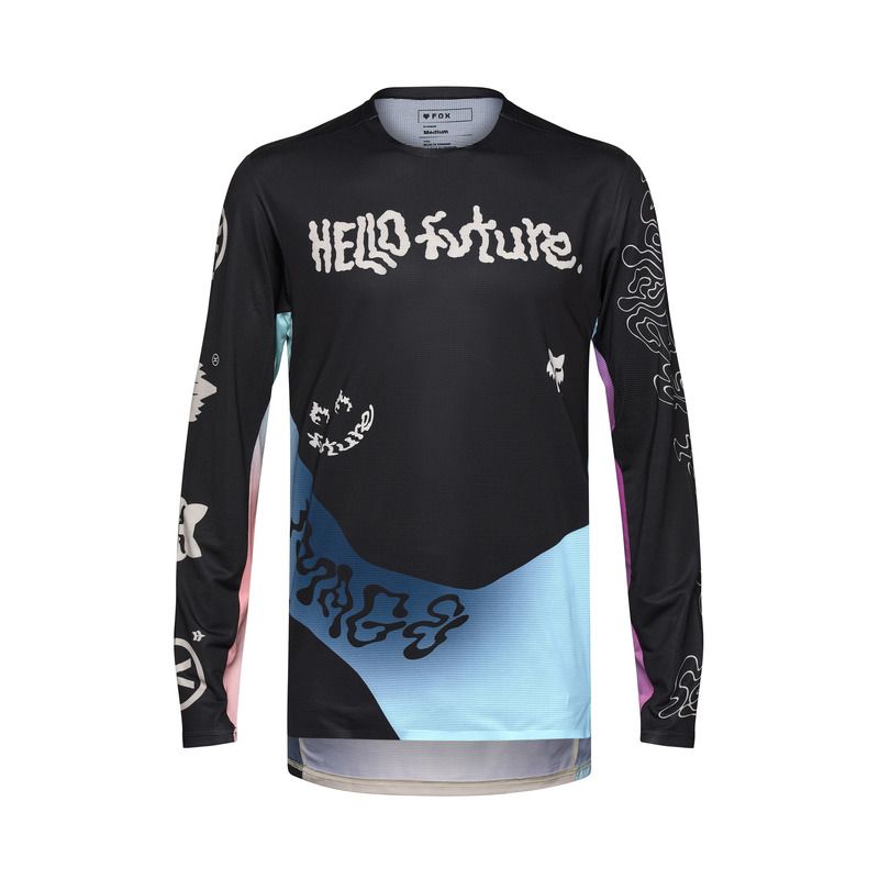 KOSZULKA ROWEROWA Z DŁUGIM RĘKAWEM FOX FLEXAIR HELLO FUTURE CREAM  ENDURO CROSS