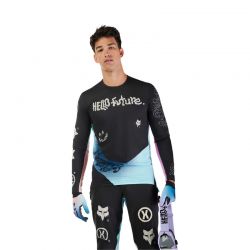 KOSZULKA ROWEROWA Z DŁUGIM RĘKAWEM FOX FLEXAIR HELLO FUTURE CREAM  ENDURO CROSS