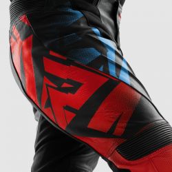 SPODNIE SKÓRZANE REBELHORN INFERNO BLACK/BLUE/WHITE/RED 