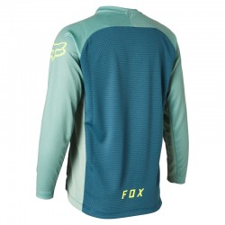KOSZULKA ROWEROWA Z DŁUGIM RĘKAWEM FOX JUNIOR DEFEND LIGHT BLUE  ENDURO CROSS