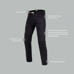 JEANSY MOTOCYKLOWE REBELHORN CLASSIC 3 SLIM FIT BLACK 