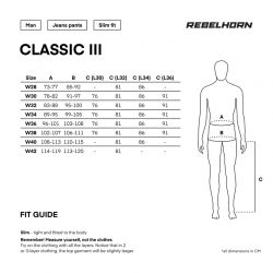 JEANSY MOTOCYKLOWE REBELHORN CLASSIC 3 SLIM FIT BLACK 