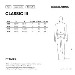 JEANSY MOTOCYKLOWE REBELHORN CLASSIC 3 SKINNY BLACK 