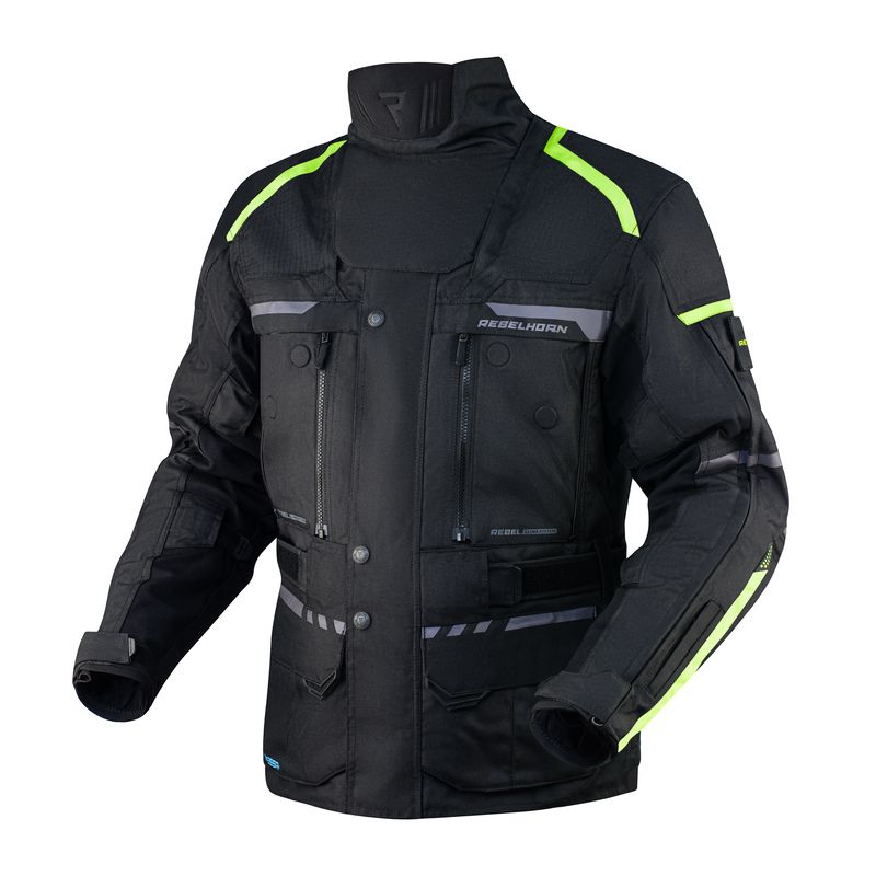KURTKA MOTOCYKLOWA TEKSTYLNA REBELHORN CUBBY 4 BLACK FLUO YELLOW KURTKA MOTOCYKLOWA TEKSTYLNA REBELHORN CUBBY 4 BLACK FLUO YELLOW