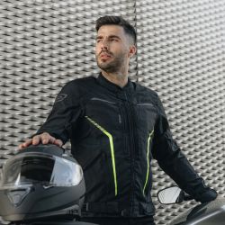 KURTKA MOTOCYKLOWA TEKSTYLNA OZONE DELTA 4 BLACK FLUO YELLOW 