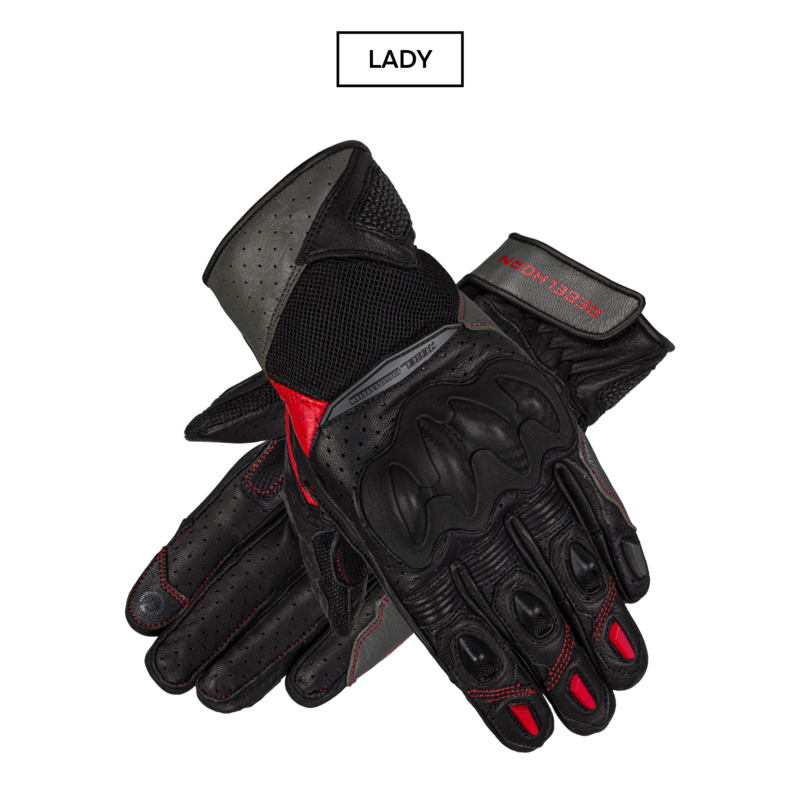 RĘKAWICE MOTOCYKLOWE DAMSKIE REBELHORN FLUX 2 BLACK GREY FLUO RED RĘKAWICE MOTOCYKLOWE DAMSKIE REBELHORN FLUX 2 BLACK GREY FLUO RED