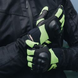 RĘKAWICE MOTOCYKLOWE REBELHORN GAP 3 BLACK FLUO YELLOW 