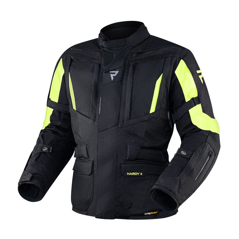KURTKA MOTOCYKLOWA TEKSTYLNA REBELHORN HARDY 2 BLACK FLUO YELLOW 