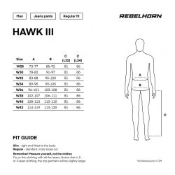 JEANSY MOTOCYKLOWE REBELHORN HAWK 3 REGULAR FIT WASHED BLACK 