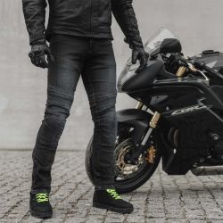 JEANSY MOTOCYKLOWE OZONE HORNET 2 WASHED BLACK 28/34