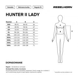 KURTKA MOTOCYKLOWA SKÓRZANA DAMSKA REBELHORN HUNTER 2 BLACK 