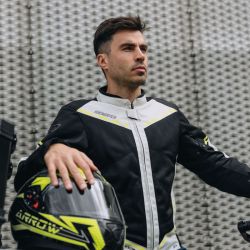 KURTKA MOTOCYKLOWA TEKSTYLNA OZONE JET 2 BLACK FLUO YELLOW 