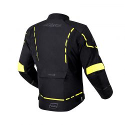 KURTKA MOTOCYKLOWA TEKSTYLNA OZONE JET 2 BLACK FLUO YELLOW 